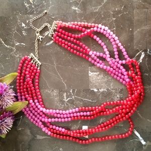 Fabulous Red & Pink Multi-Strand Beaded Necklace​​